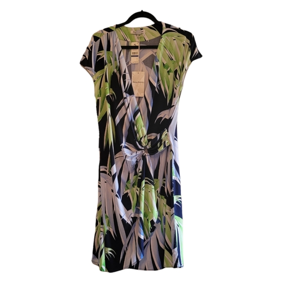 Tommy Bahama Dresses & Skirts - Multi-Coloured Tropical Tommy Bahama Faux Wrap Short Sleeve Dress